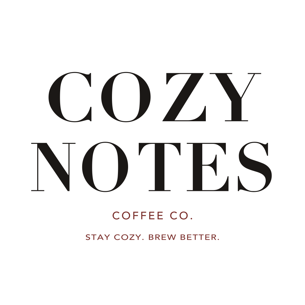 Logo of Cozy Notes Coffee Co. featuring the phrase 'Stay Cozy. Brew Better.'